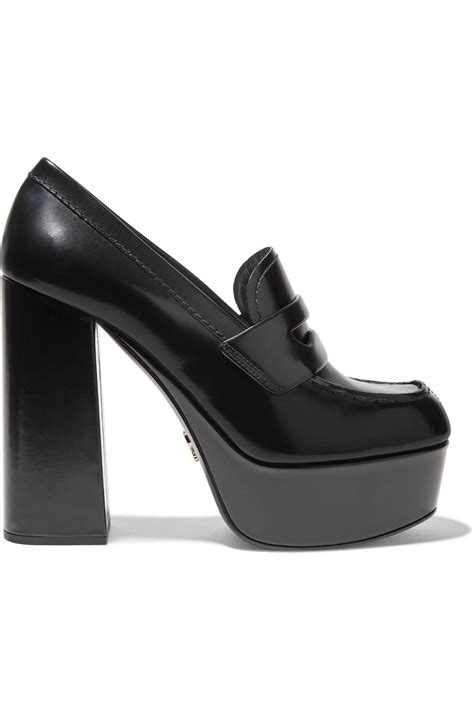 prada black loafer|platform loafers prada.